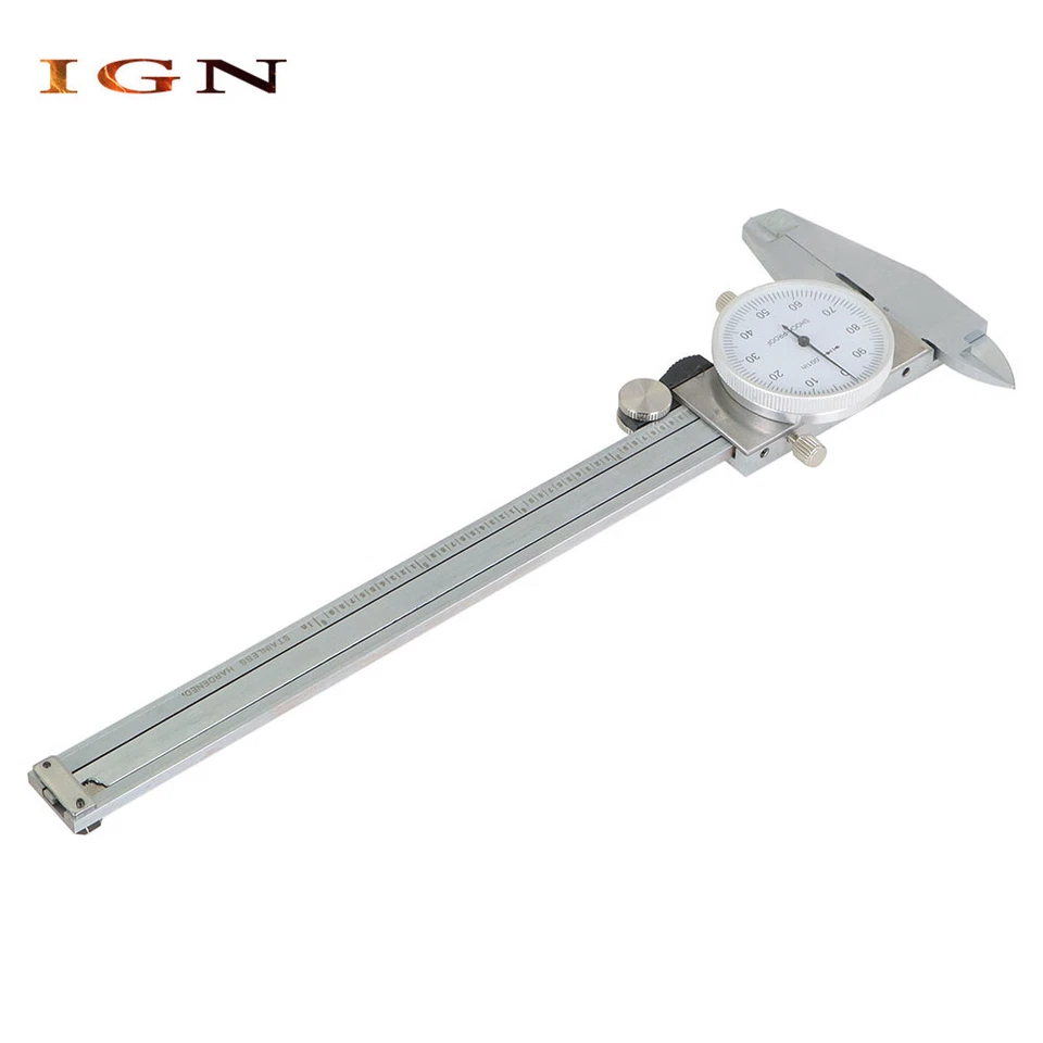 New 6 Inch 0.001" Resolution Utility Dial Caliper With Slide Lock Including Case