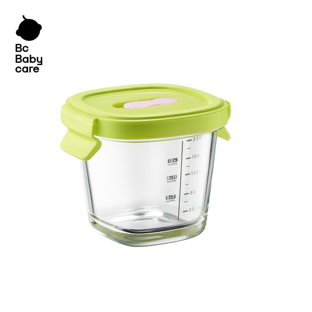 Bc Babycare Baby Food Containers, Glass Meal Prep Cups with Airtight Lids, 7.43 oz