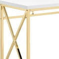 thumbnail image 3 of Benjara Gracie 47 Inch Desk, White Rectangular Top, Metal Legs in Gold Finish, 3 of 6