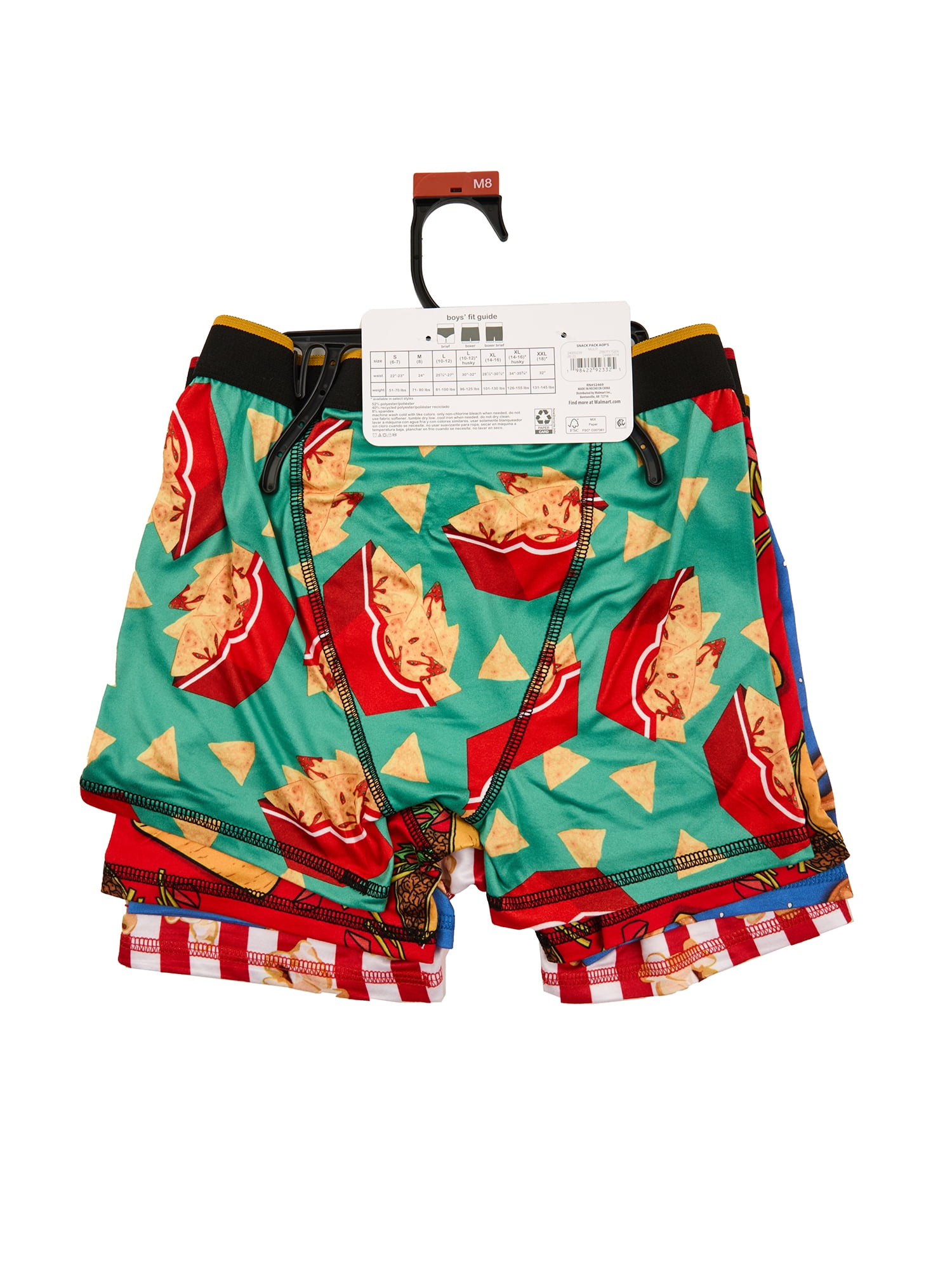 Wonder Nation Boys Boxer Brief Snack Pack Underwear, 4-Pack, Sizes S-XL