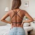 thumbnail image 2 of Arlun Women's No Underwire Sports Bras Comfortable Backless Solid Color Full Coverage Bralettes Adjustable Straps Lightweight Breathable Everyday Bras Black XL, 2 of 7