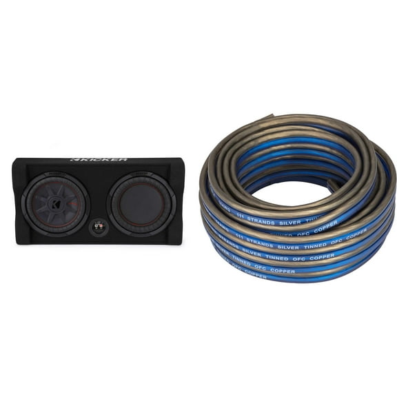 Kicker 48TRTP102  Comp RT 10" Subwoofer Enclosure Package w/ Speaker Wire Bundle