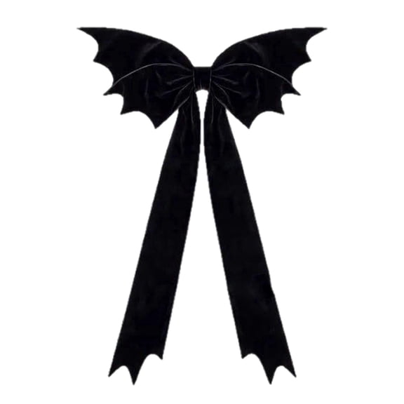 Large Halloween Black Bat Bow Decor Gothic Style Giant Black Bows, Halloweens Decor Christmas Tree Topper Bows Decorations, for Indoor Room Party Hanging for Front Door Fireplace Wall