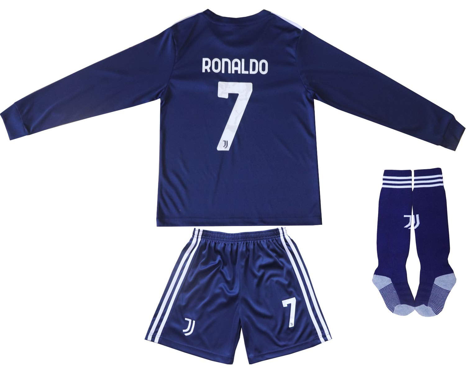 FCRM Cristiano Ronaldo #7 Home Youth Soccer Jersey Long Sleeve Shorts Kids Gift Set 