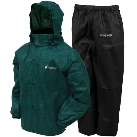 Mens Classic All-Sport Rain Suit  | Dark Green / Black Pants | Size XL