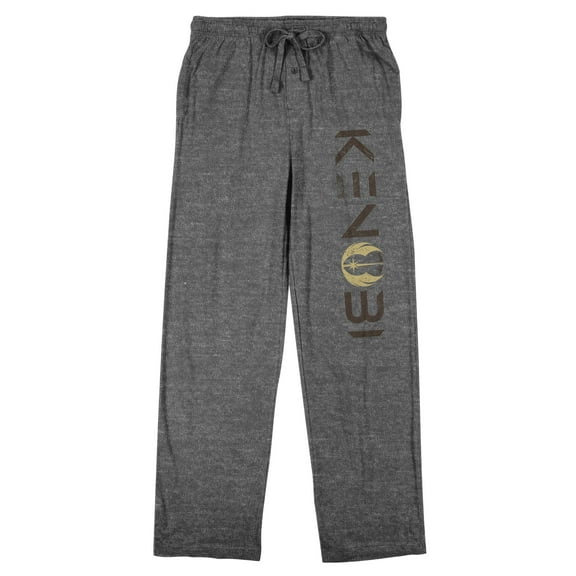 Star Wars Obi-Wan Kenobi Logo Men's Graphite Heather Sleep Pajama Pants-XXL