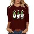 thumbnail image 2 of St. Patrick's Day Festive T-Shirt for Women Gnomes Shamrock Graphic Crewneck Long Sleeve Relaxed Fit Soft Breathable Holiday Tee Top, 2 of 7