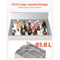 thumbnail image 4 of KFFKFF Professional Ice Storage, 61.6 L Undercounter Ice Container, 24 x 24.2 x 37 in Stainless Steel Ice Box with Slide-Top Cover, Bottle Compartments, and Modifiable Bullet Legs, Beverage Station, 4 of 9