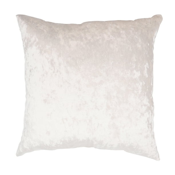 Mainstays Crushed Velvet Square Decorative Pillow, 18" x 18", Cream