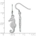 thumbnail image 5 of Sterling Silver Treasure-Worthy, Luxe 34.5 Mm 9 Tone Rhodium-Plated Polished Seahorse Dangle Earring Earrings, 5 of 5