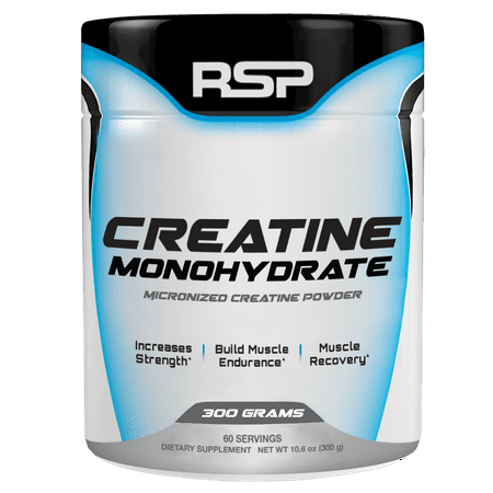 - RSP Nutrition Creatine Monohydrate, Pure Micronized Powder, Increased Strength, Muscle Recovery & Performance, 300g