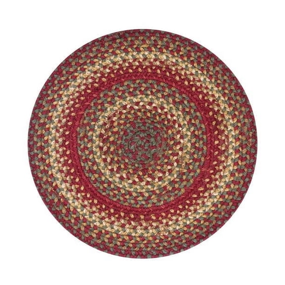Homespice Cider Barn 15in Round ( Set Of 2 ) Jute Braided Red Chair Pad
