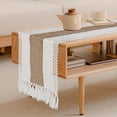 thumbnail image 5 of Nvzi Boho Table Runner for Home Decor 72 Inches Long Farmhouse Rustic Table Runner Cream & Brown Macrame Table Runner with Tassels for Boho Dining Bedroom Decor Rustic Bridal Shower (12x72 Inches), 5 of 5