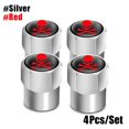 thumbnail image 1 of 4 Pcs/set Capuchons de Valve Logo Crâne Rouge Accessoires de Pneus de Voiture Couvercle de Tige Auto Coiffure Alliage d'Aluminium Couvercles de Tige de Jante-Pièces de Roues de Véhicule Automobile, 1 of 5