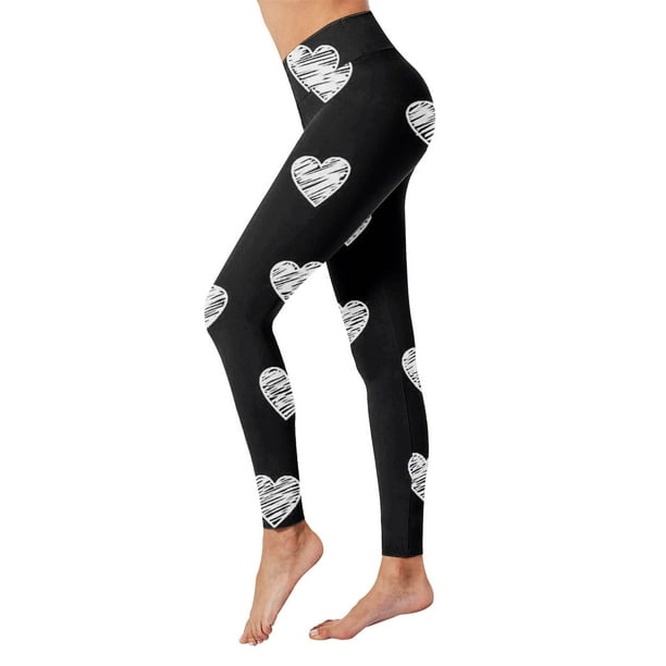 Gibobby Leggings Termicos Pantalones Yoga cintura alta con estampado San Valentín para mujer, mallas, mallas compresión, Yoga, correr, Fitness, mallas cintura alta(Negro, L)