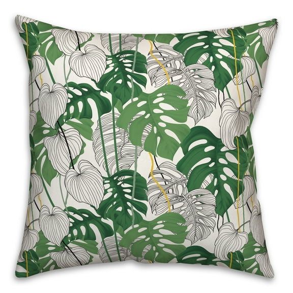 Creative Products Monstera Leaf Pattern 18x18 Indoor / Outdoor Pillow