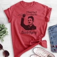 thumbnail image 2 of I Think You'll find Me Electrifying Tesla Shirt, Unisex Women's Men's Shirt, Nikola Tesla Shirt, Pun Shirt, Heather Red, XX-Large, 2 of 6