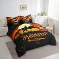 thumbnail image 3 of Feelyou Magic Witch Print Bedding Comforter Set 7pcs for Kid, Spooky Halloween Queen Bedding Sets, Horror Pumpkin Bat Reversible Queen Sheet Sets, Super Cozy Room Decor, 3 of 7