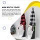 thumbnail image 4 of Wosthever Cubierta de botella de vino de rejilla, ropa de muñeca sin rostro de Navidad, bolsa de regalo, sombrero de cerveza de champán, manga Rejilla blanca negra, 4 of 6