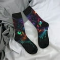 thumbnail image 5 of Fotbe Futuristic Cat Warrior Pattern Long Socks for Men & Women – Breathable & Stretchy Compression Socks, Ideal for Running, Travel, and Everyday Wear Size 5-11, 5 of 6