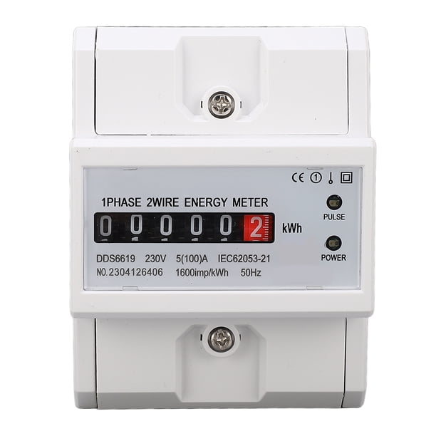 Medidor de energía monofásico, multímetro doméstico, medidor de consumo eléctrico de riel DIN, voltímetro de potencia.