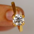 thumbnail image 2 of 1 Ct Round Cut Rings Simulated Diamond Wedding Engagement 999 Gold Finish, 2 of 5