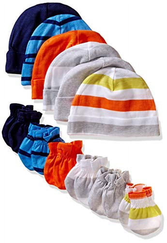 12-Piece Baby Boys Dog Cap & Mitten Set