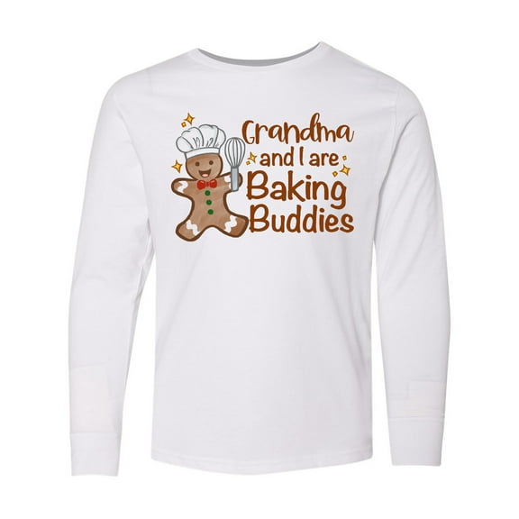 Inktastic Grandma And I Are Baking Buddies Long Sleeve Youth T-Shirt