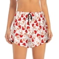 thumbnail image 2 of Xecao's Cute Mushroom for a double-layer running short for women, perfect for gym, tennis, and more, featuring a convenient pocket., 2 of 9