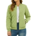 thumbnail image 1 of Padded Warm Jackets Womens Classic Retro Pilot bomber Jackets Quilted Coats Zip Up, 1 of 6