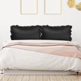 thumbnail image 6 of Set Of 4 Satin Pillow Shams Oxford Pillowcase W Ruffled Decor Black Queen, 6 of 7