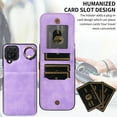 thumbnail image 3 of Dteck for Samsung Galaxy A72 4G Wallet Card Case, Shockproof Ring Holder Stand Slim PU Leather Phone Case for Men Women Thin Rugged Protective Cover, purple, 3 of 8