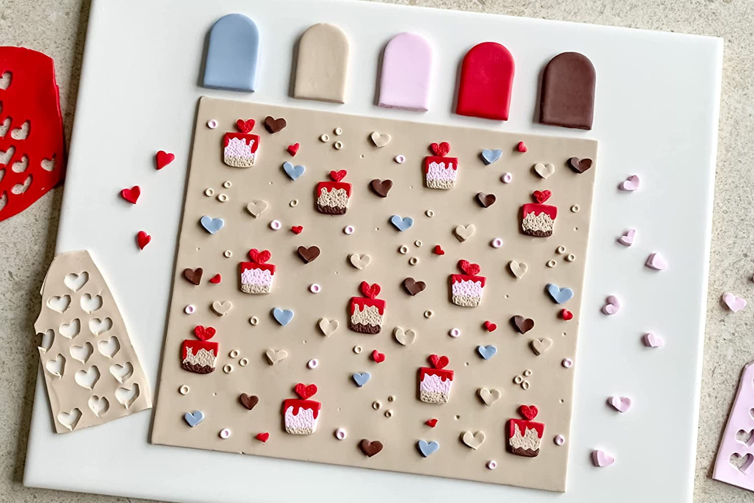 FIMO Soft and Effect Polymer Oven Modelling Clay - 57g - Set of 8 - The Strawberry Cheesecake Collection