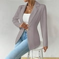 thumbnail image 6 of XFLWAM Women's Casual Business Blazers Open Front Long Sleeve Notch Lapel Suit Jackets Dressy Work Outerwear Gray XXL, 6 of 9
