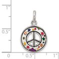 thumbnail image 2 of 925 Sterling Silver Paix Signe Symbole Pendentif Charme Collier Pendentif, 2 of 6