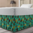 thumbnail image 1 of Autumn Bed Skirt, Vibrant Illustration Maple Oak Leaves Continuous Pattern Composition, Elastic Bedskirt Dust Ruffle Wrap Around for Bedding Decor, 4 Sizes, Dark Seafoam and Redwood, by Ambesonne, 1 of 2