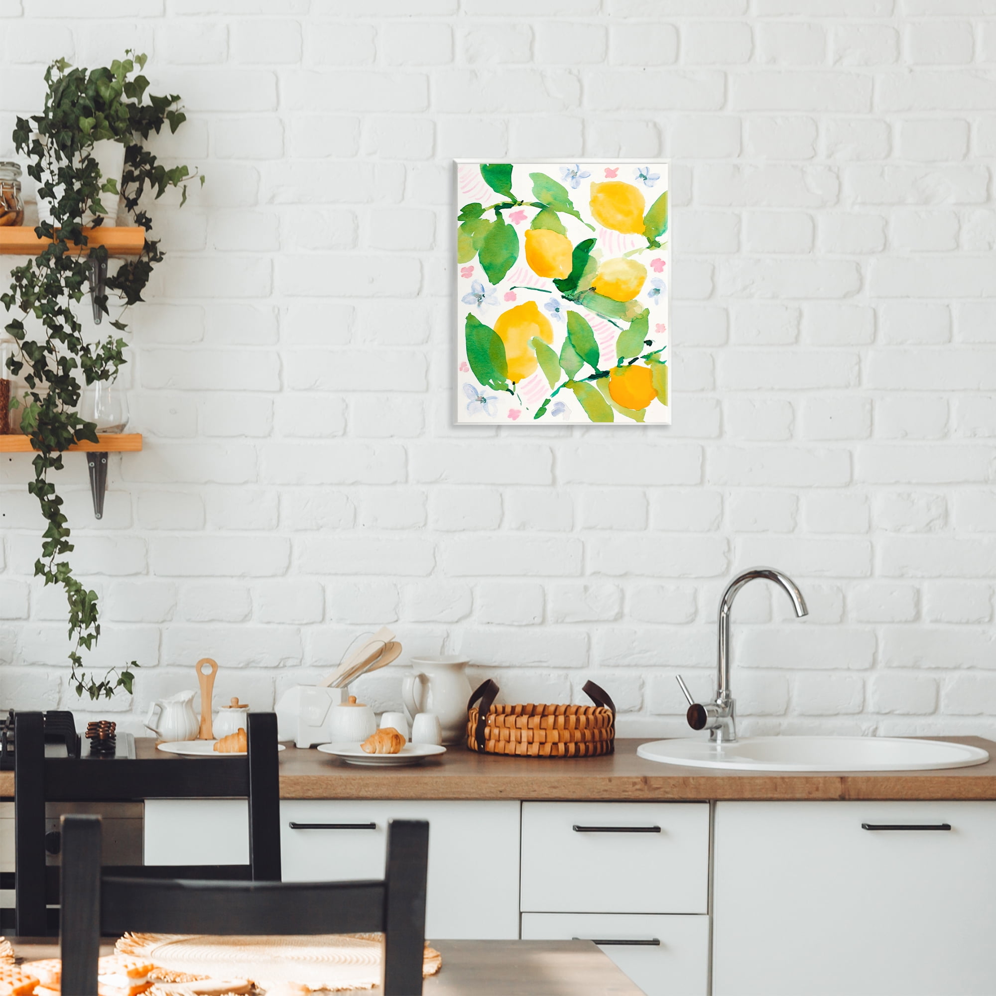Stupell Industries Garden Lemons with Pastel Florals Wall Plaque Art, design by Lanie Loreth