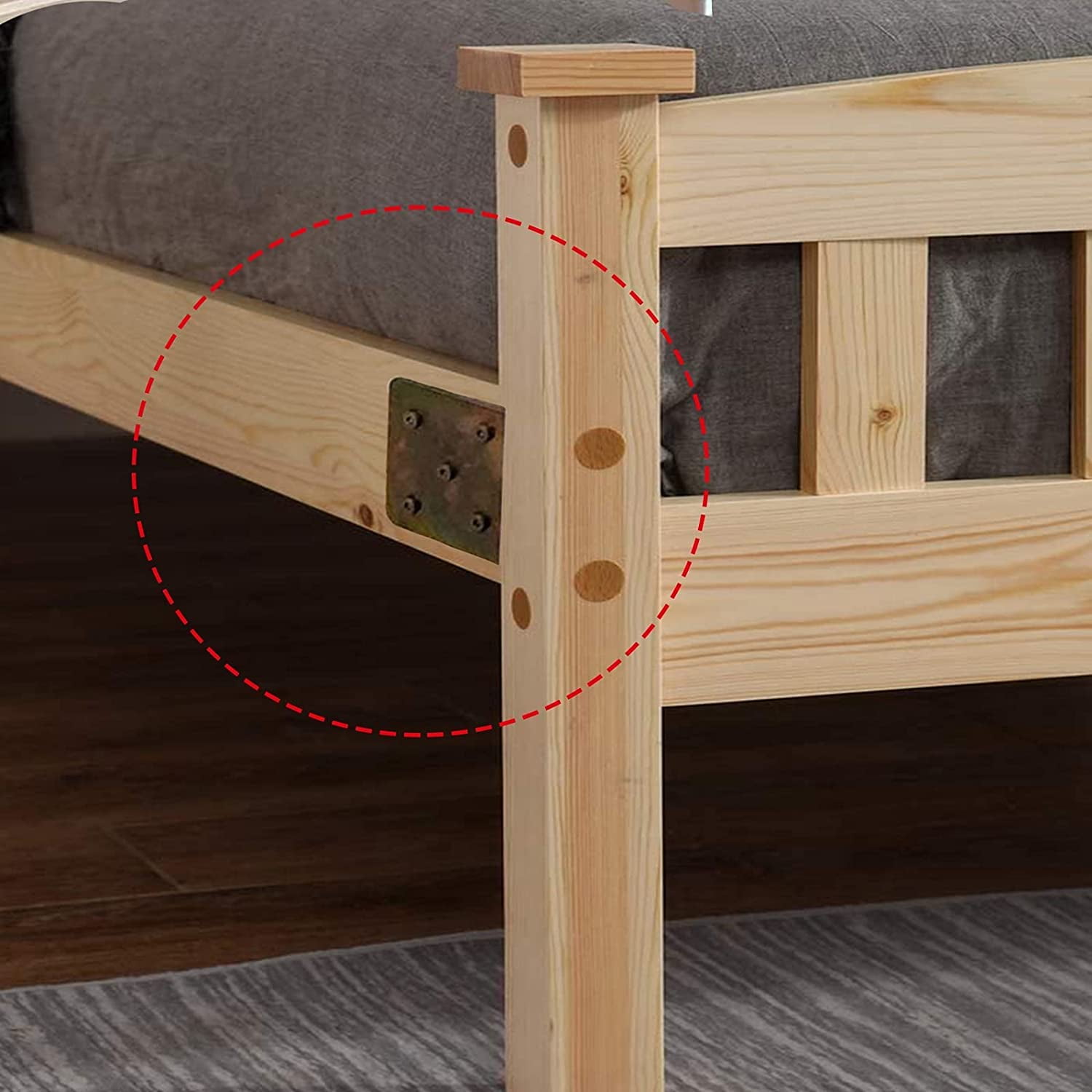 4Pcs 2” Universal Wood Bed Rail Bracket Metal Claw Hook Plates 