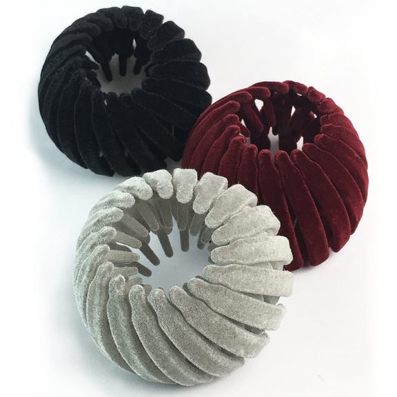 Birds Nest Hair Clips 3 Pack Expandable Ponytail Holder for Women，Plant Velvet Hair Claw Clamps Hair Accessories