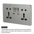 thumbnail image 4 of UK US Socket Double Multi Switched Power Outlet Grey 250V 13A 146mmx88mm 2 Pcs, 4 of 5