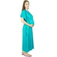 thumbnail image 2 of Bimba Maternity Hospital Kaftan With Belt Rayon Nursing Night Gown, Front & Back Buttons, 2 of 8