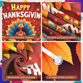 thumbnail image 2 of Decorative Design Happy Thanksgiving Banner Colorful Theme Autumn Leaves Harvest Turkey for Family Gathering Seasonal Celebration Indoor Decoration, 2 of 9