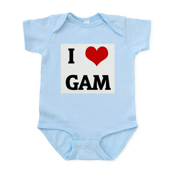 CafePress - I Love GAM Infant Bodysuit - Baby Light Bodysuit, Size Newborn - 24 Months
