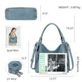 thumbnail image 7 of KL928 Large Handbags for Women Faux Leather Ladies Hobo Bag Bucket Purse Crossbody Bags (Blue), 7 of 7