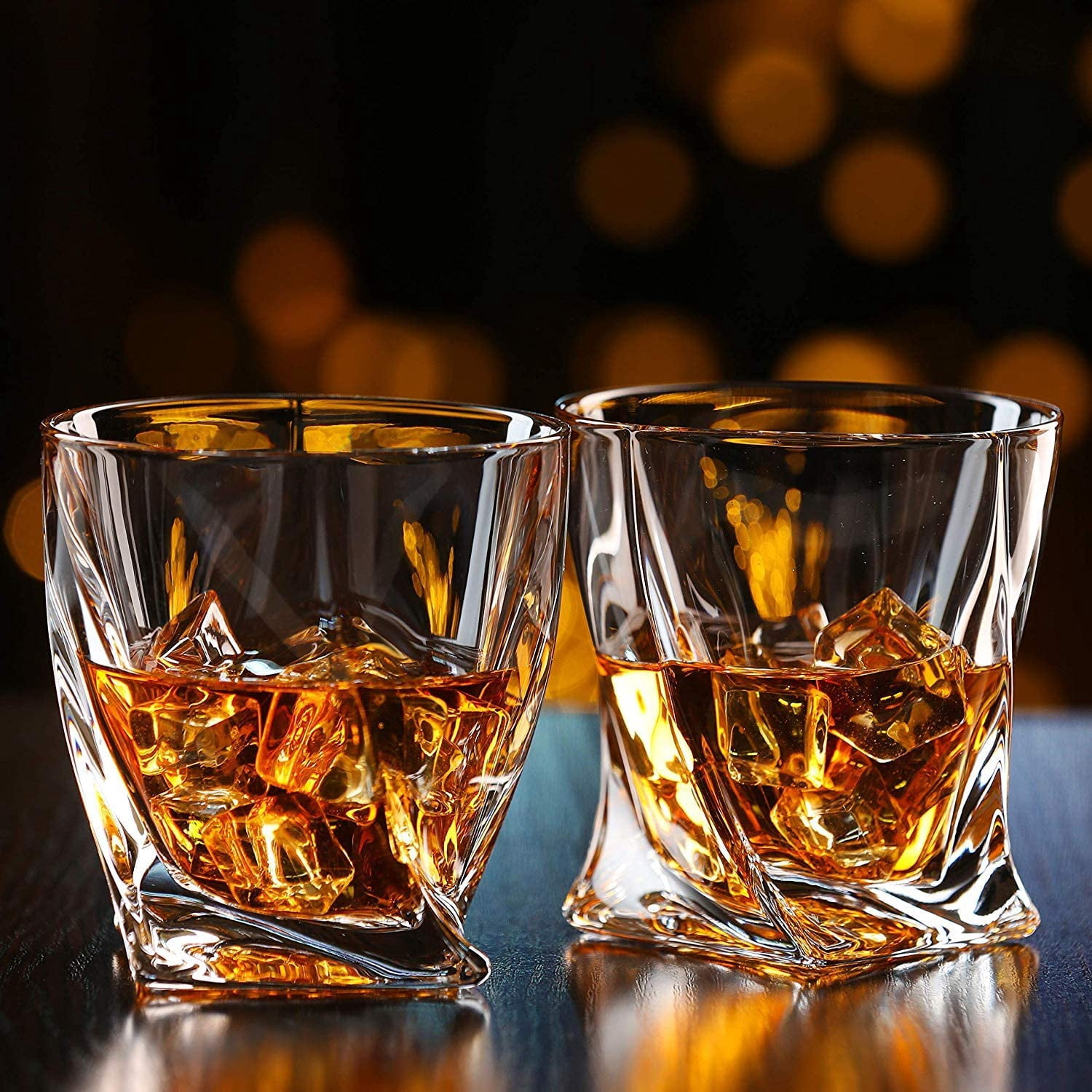 Juego De 6 Vasos De Whisky De 10.5 Onzas Con Vidrio Corto ámbar De 9 Onzas, Juego De 4 Para Whisky, Bourbon, Escocés Y Cóctel