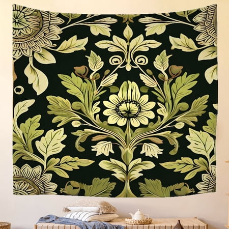 Boho Living Room Tapestry for Bedroom College House Living Room Bohemia Design Dorm Tapestry Geometric Shapes Symmetrical Tribal Decorative Wall Hanging Tapestry 51x59 Inches