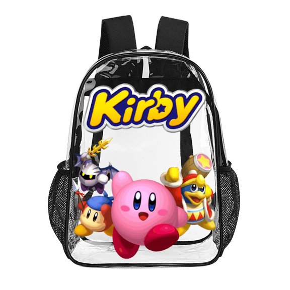 Kirby Clear Backpack See Through Backpack Heavy Duty Bookbag Transparent Bag for Colleges School Work Sport Travel