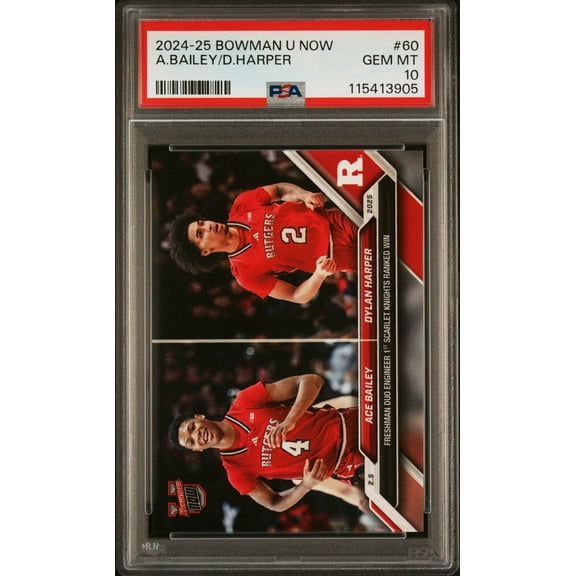 Graded 2024 Topps Bowman U Now Dylan Harper/Ace Bailey #60 Rookie RC Basketball Card PSA 10 Gem Mint