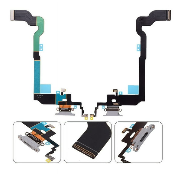 GSA Charging Port Connector Flex Cable Mic (High Q) For iPhone X (5.8") Gray