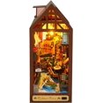 thumbnail image 1 of Kit de rincón de libros para bricolaje, rompecabezas de madera 3D, kits de casa de muñecas en miniatura, modelo de sujetalibros para decoración de estantería, juego de construcción con luz LED, para a, 1 of 3